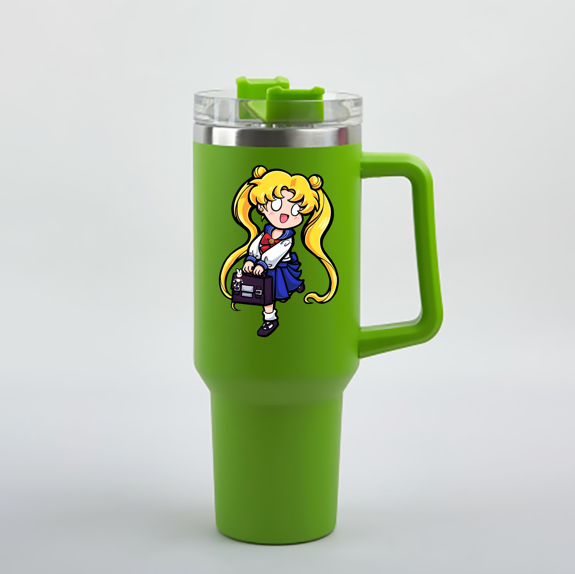 （画像用） 美少女戦士セーラームーン 愛野 美奈子 あいの みなこ Sailor Moon Aino Minako 1200mL車用タンブラー - クリスタルステッカー（プラスチックストロー付き）